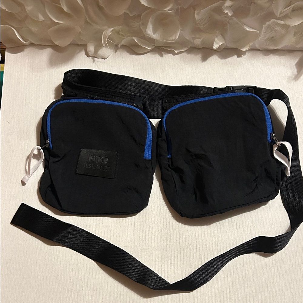 Nike Black Belt Bag with Blue Trim